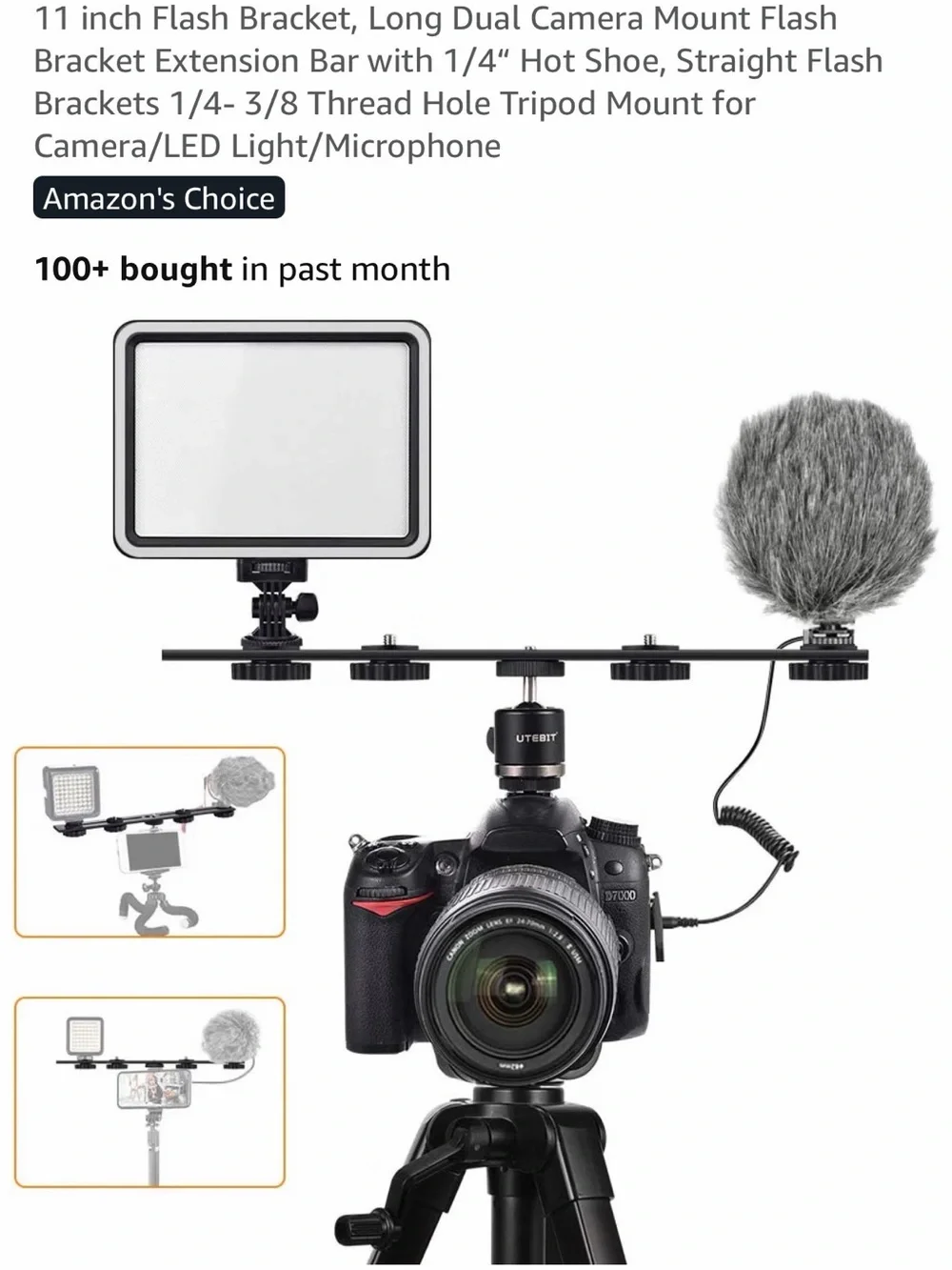 Content creator tripod bundle with vlog screen